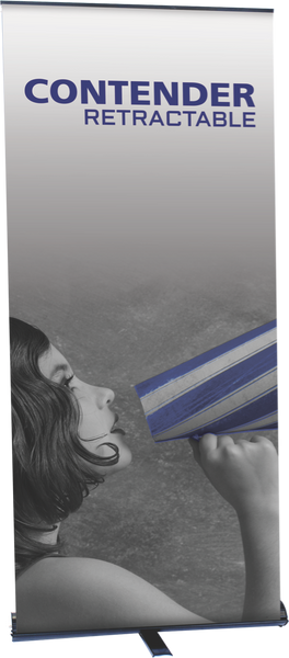 The Contender Mega Retractable Bannerstand (35.5”w x 77.5”h)