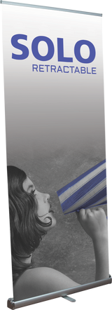 The Solo 920 Retractable Bannerstand (35.5”w x 79”h)