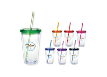 Clear Tumbler with Colored Lid